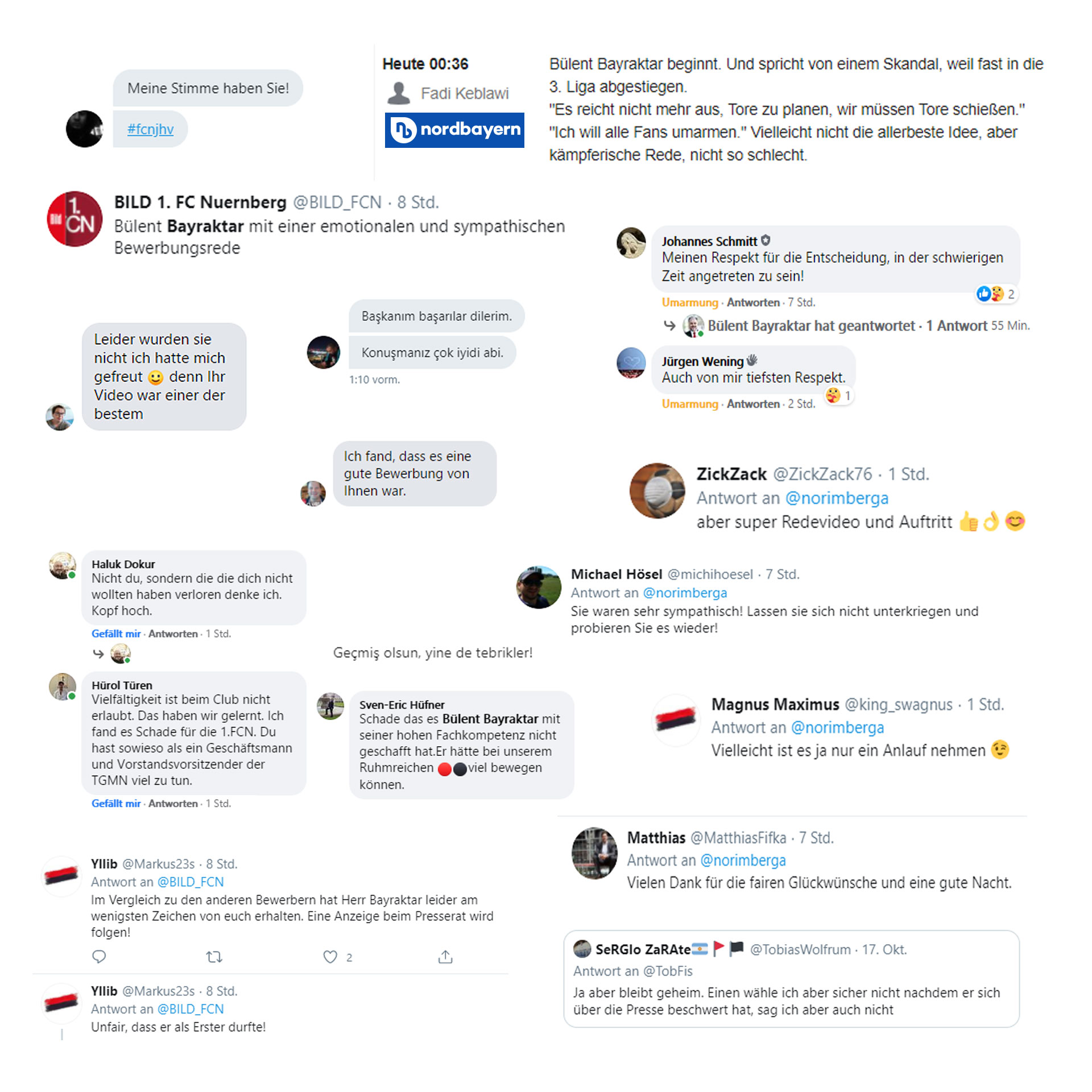 Reaktionen im Internet auf die Rede des 1. FCN-Aufsichtsratskandidaten Bülent Bayraktar